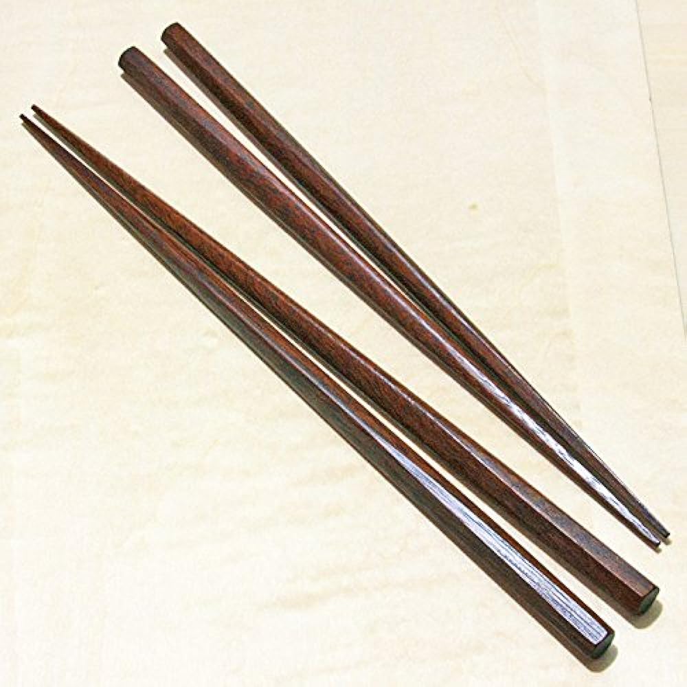 Daikokuya Edo Wooden Chopsticks Technique Iron Wood Musashi Chopsticks (Irregular Six, Three, Square Shavings/Standard Size) 1 Set Large Size: 23.5cm