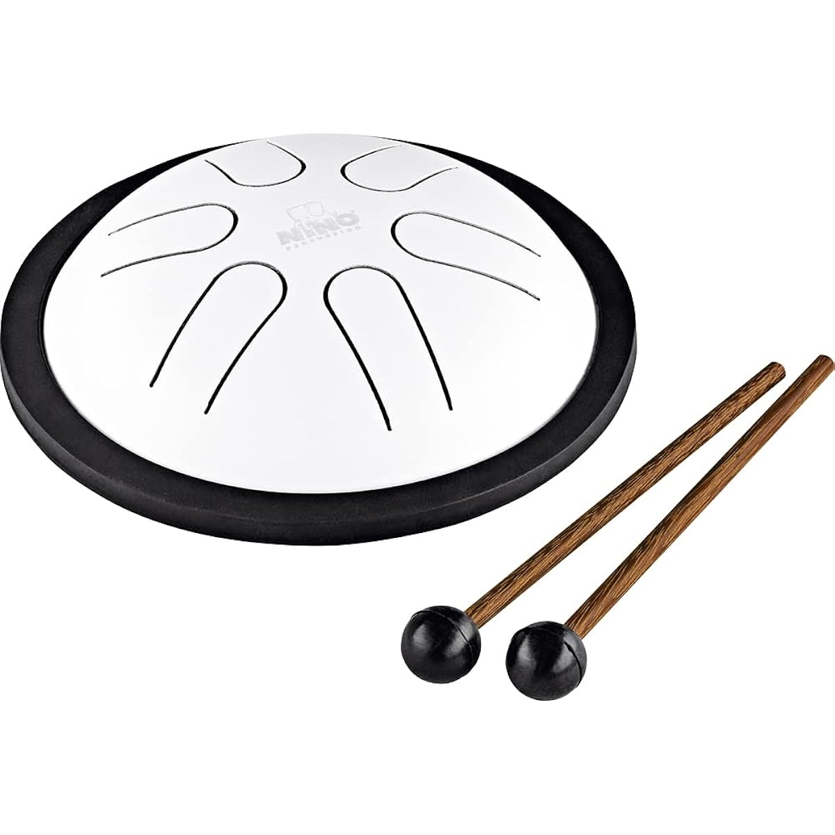 Suzuki NINO Mini Melody Steel Tongue Drum NINO980WH with Mallets [Official Japanese Product] 6 Sound Plates - Every Sound Plate Resonates Beautifully, White