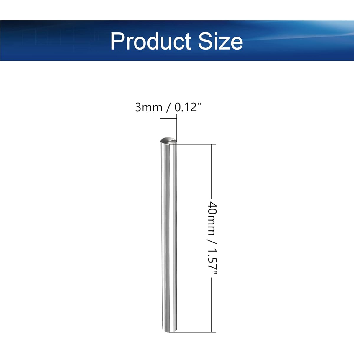 Heyiarbeit 20pcs 3 x 40mm Stainless Steel Solid Round Rod Metal Lathe Bar Stock for DIY RC Model Car, RC Helicopter Airplane, Model Ship