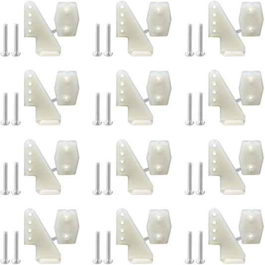 AONTOKY 12 Sets Nylon Control Horns T Style L18xW13xH25mm 4 Holes for RC Airplanes KT Model Airplane Parts with M2x14mm Screws
