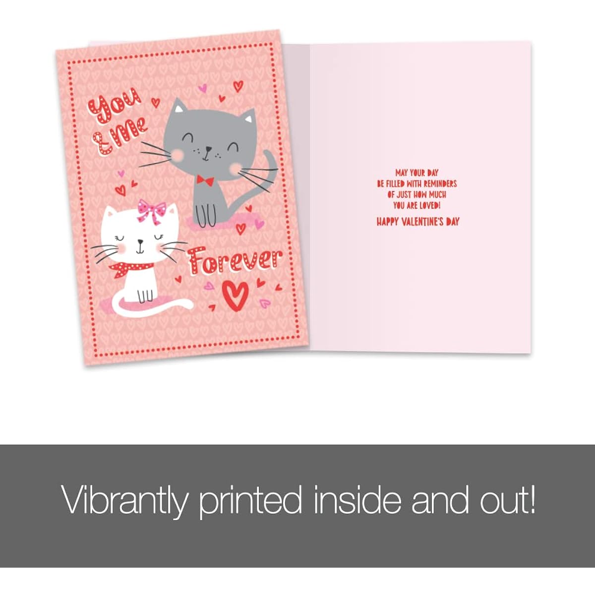 Tree-Free Greetings Valentine's Day Card for Kids, Artful Design, 1 Card, Matching Envelope, Made in the USA, 100% Recycled Paper, 5"x7" You and Me Forever (GO64328)