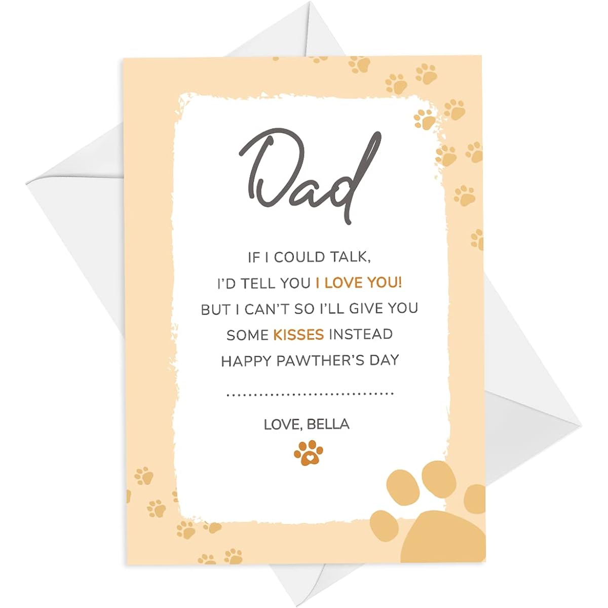 wowcugi Custom Dog Dad Father's Day Card - Happy Father's Day Greeting Card with White Envelope - Gift for Dad from Dog - Dog Father's Day Card for Pet Owners