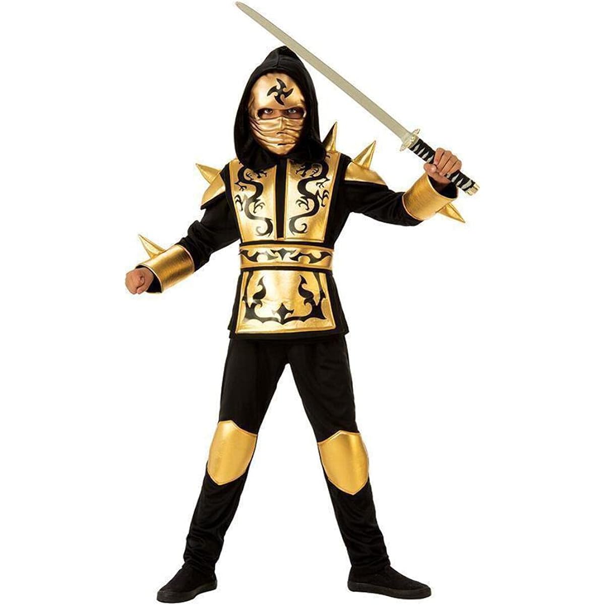 Rubies Gold Dragon Ninja Boys Costume, Medium 641143-M
