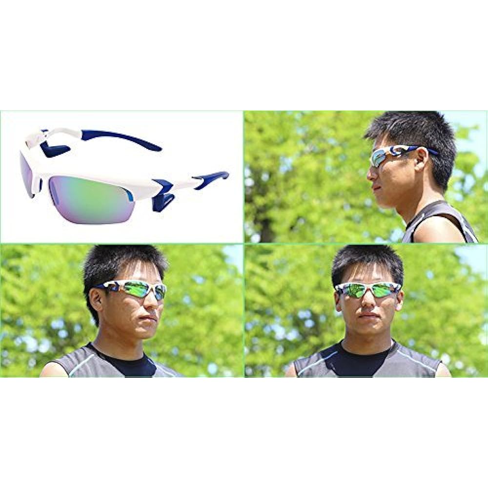 AirFly Nose Padless Sports Sunglasses AirFly Sharp Lens White/Blue Mirror AF-101 C1