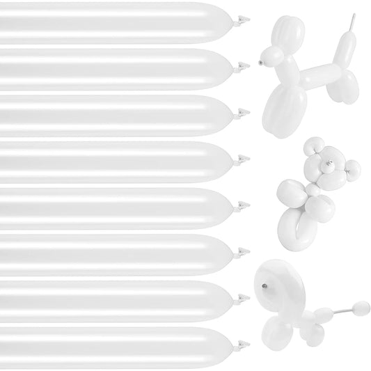 Aodaer 72pcs Long Skinny Latex Balloons Twist Balloons Modeling Balloons DIY Festival Party Favors Birthday Wedding White