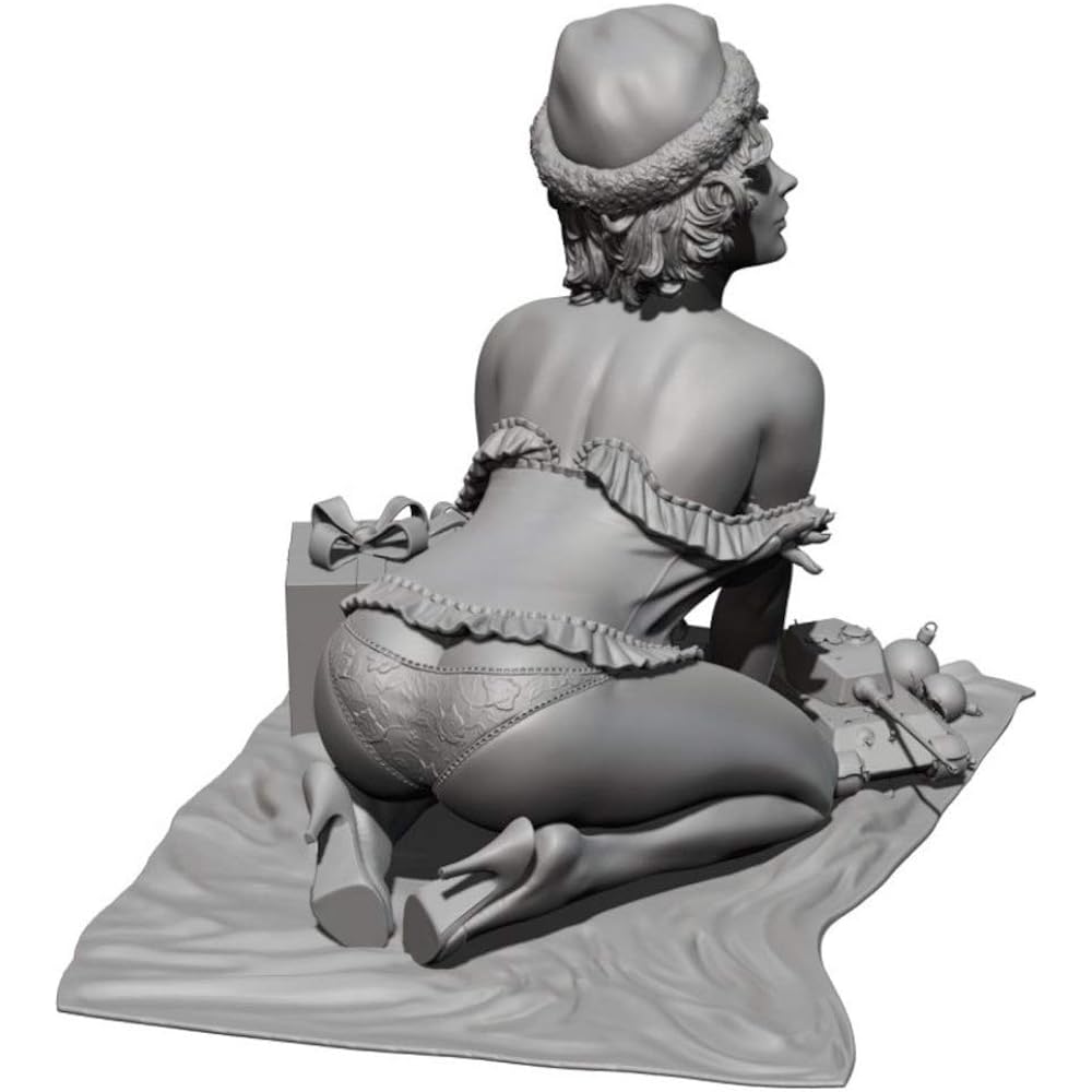Royal Model 1/24 Pin-up girl in Santa costume decorating the Holy Night (75mm) Resin kit RM846