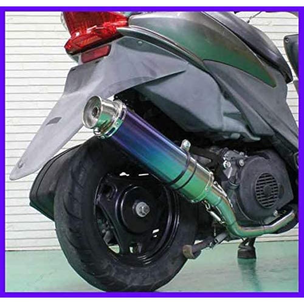 Realspeed Suzuki 09 Address V125S/V125G (CF4EA/CF4MA) Bike Muffler (O2 Sensor Compatible) Fourze Titanium Blue Color Muffler RSP-FOU-404