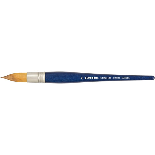 Escoda Cronos Series Watercolor & Acrylic Paint Brush Synthetic Toray Fiber & Red Sable Blend Pointed Round Size 0 1351