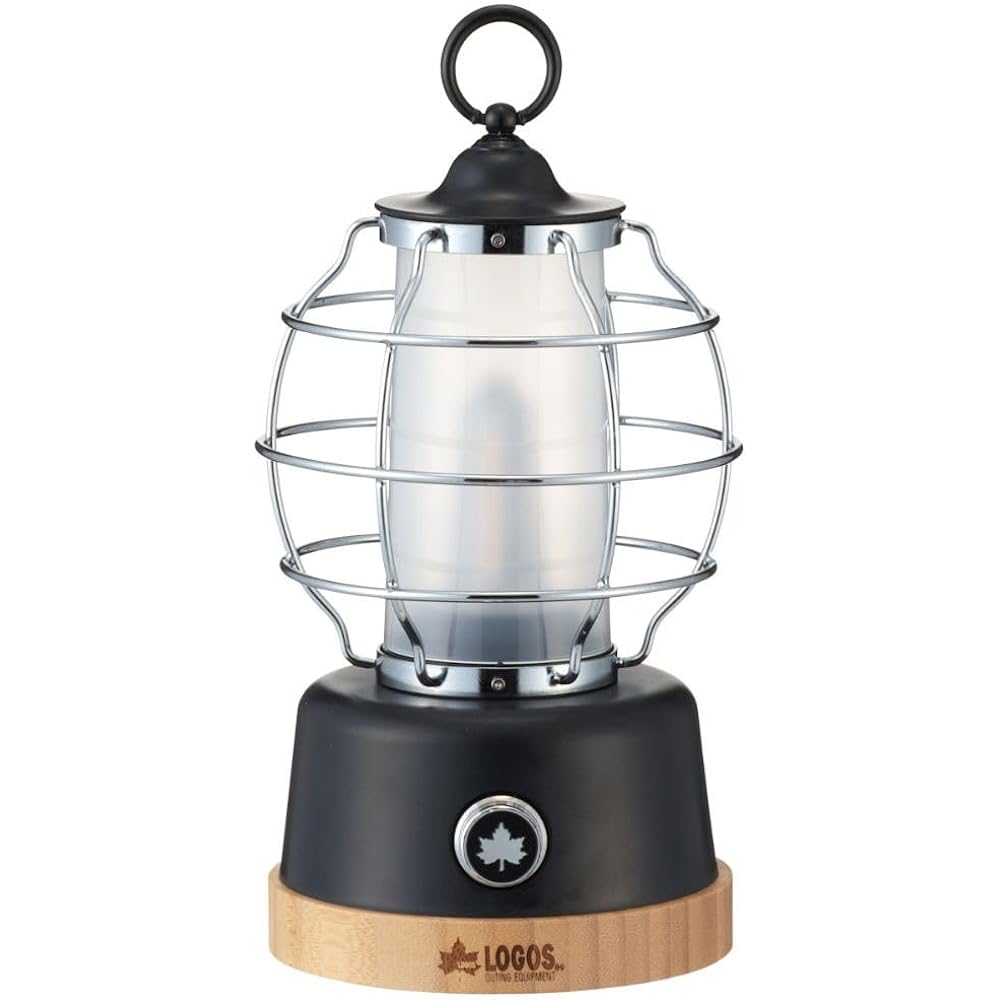 LOGOS Bamboo Cabin Lantern 74175020 Black (approx.) Width 12.5 x Depth 13.5 x Height 23cm