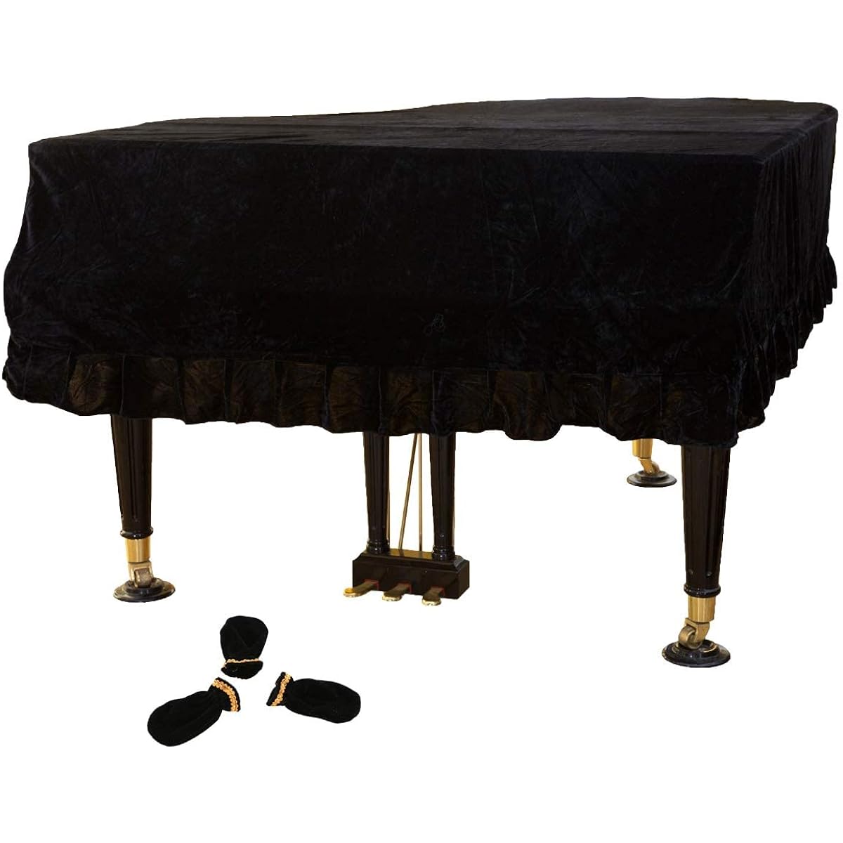ESYUEL Pleuche Grand Piano Cover Border Dust Protection Cover Cloth 70.8 x 60.9 x 18.9 inches