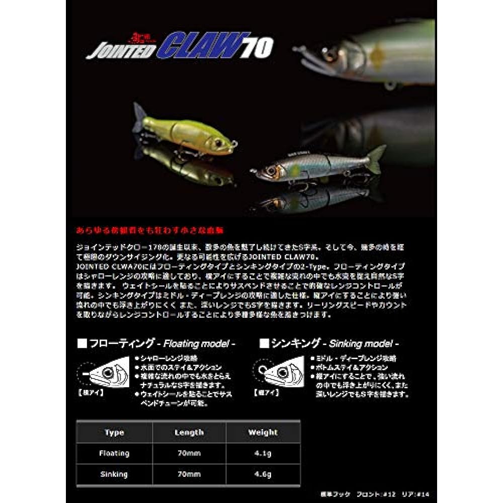 Gan Craft Jointed Claw 70 F Flushing GM
