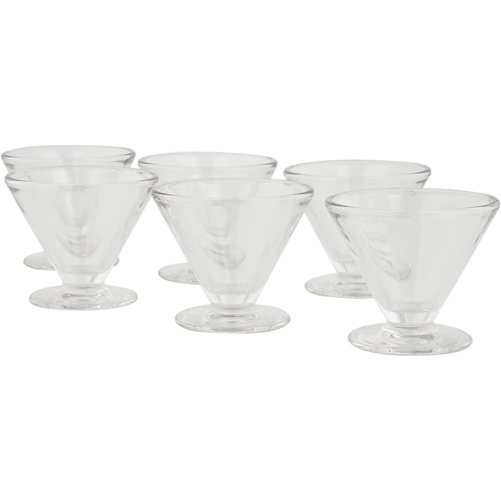 ADERIA La Rochelle 6179 Dessert Glass 150ml Set of 6 Parfait Sundae Container Cup Glass Stylish Ice Cream with Feet Coffee Shop Tableware Commercial Use Daily Use Durable Yogurt Mousse Fruit H3639