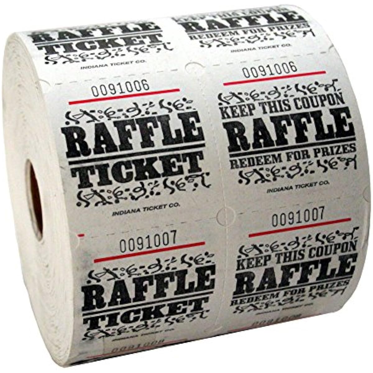 MUNCIE NOVELTY COMPANY Raffle Tickets White 1 Roll of 1,000 Tickets