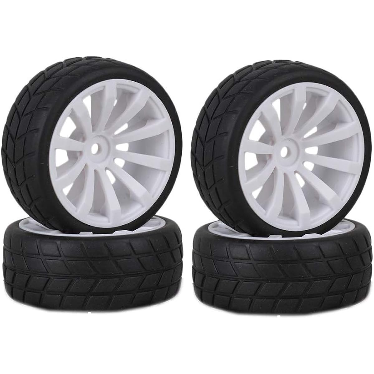 LAFEINA Rubber Tire and Wheel Set 1/10 Scale RC Touring Racing On-Road Car HSP HPI FG4 Tire Set