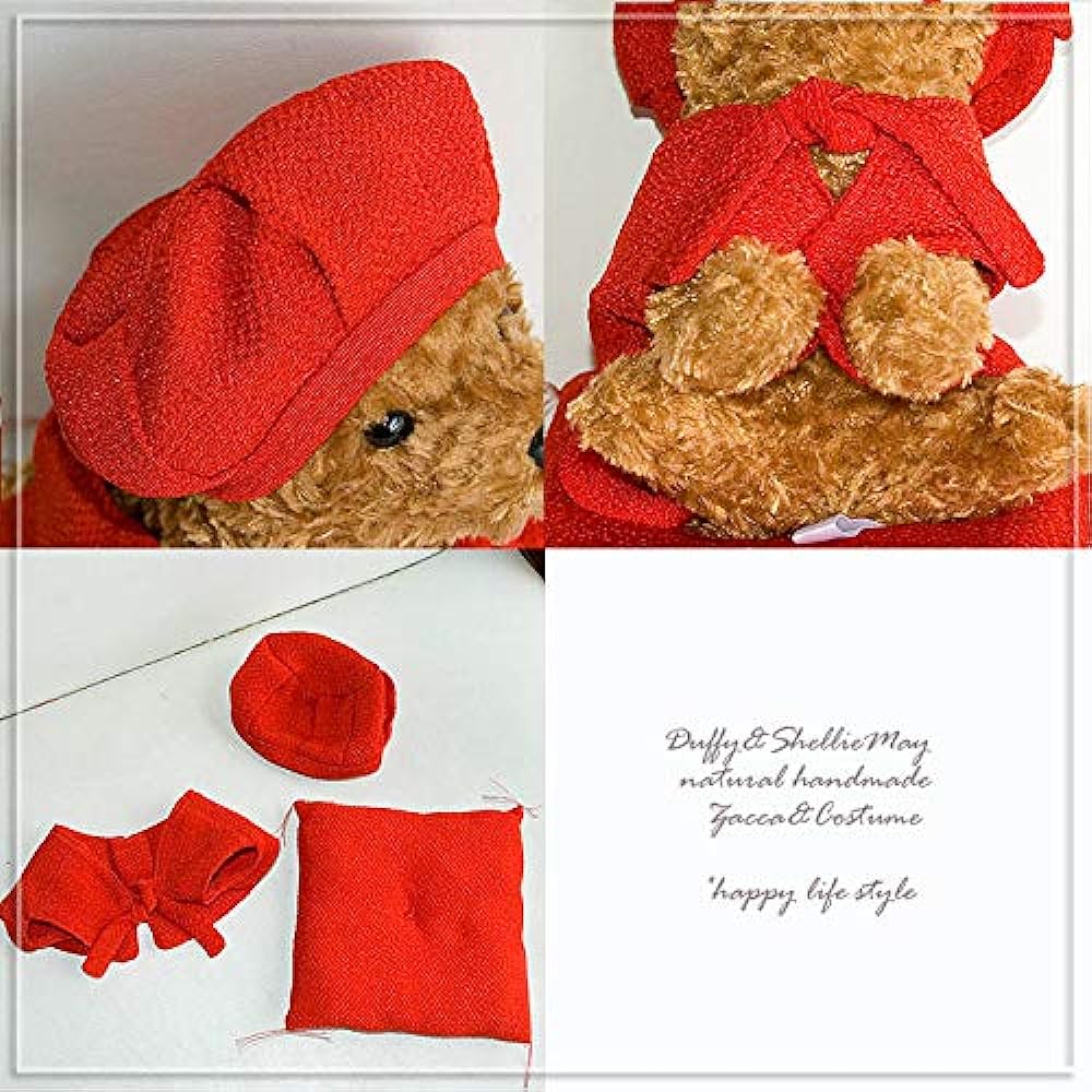Happy Life Style [Stuffed toy included!] For celebrating your 60th birthday! Red Chanchanko & hat, toy poodle (brown) set *kanreki-animal-dollset-3