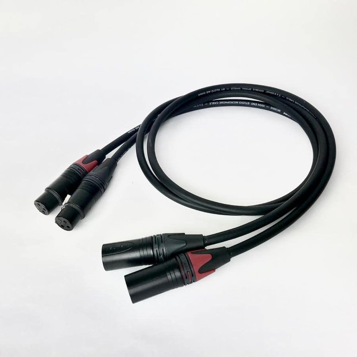 KLOTZ M5XX01-AUDIO Red and Black Pair XLR Cable 1m XLR Male to XLR Female Canon Balanced Audio