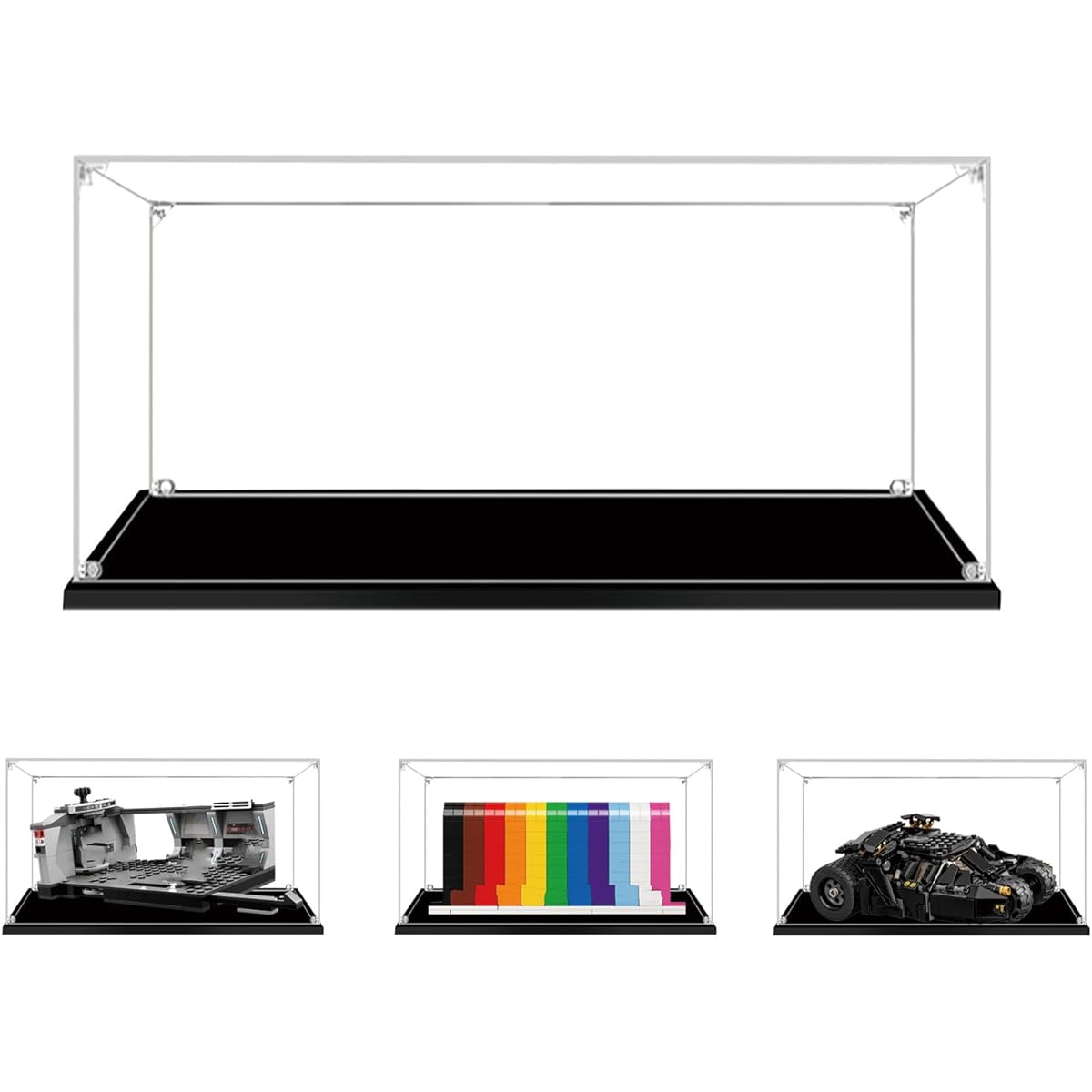 BOOVAX Display Case, Acrylic Clear Display Box for Lego-40516/75324/76239 Compatible with [Everyone-is-Awesome/Dark-Trooper-Attack/Batmobile-Tumbler] Models - 9.8x5.9x5.9 Inches
