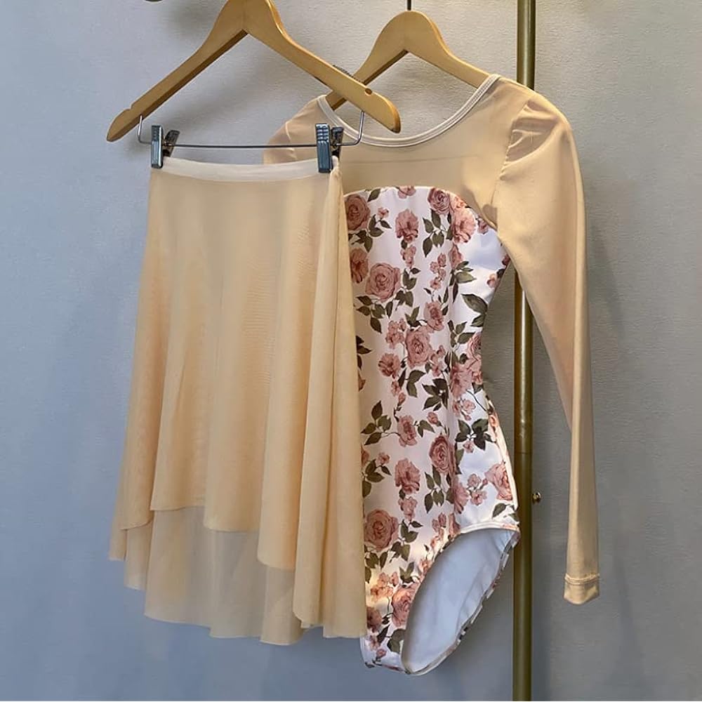 [Pro Dance] ProDance Printed Long Sleeve Floral Pattern Stylish Ballet Leotard Women's PLL017MA