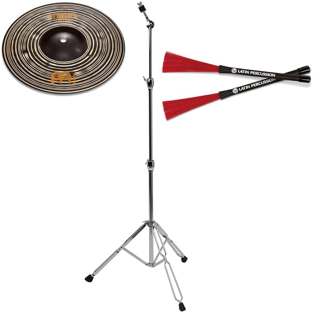 [For Cajon] MEINL CC10DAS + CS-01 + LP-CCB Splash + Stand + Cajon Brush Set