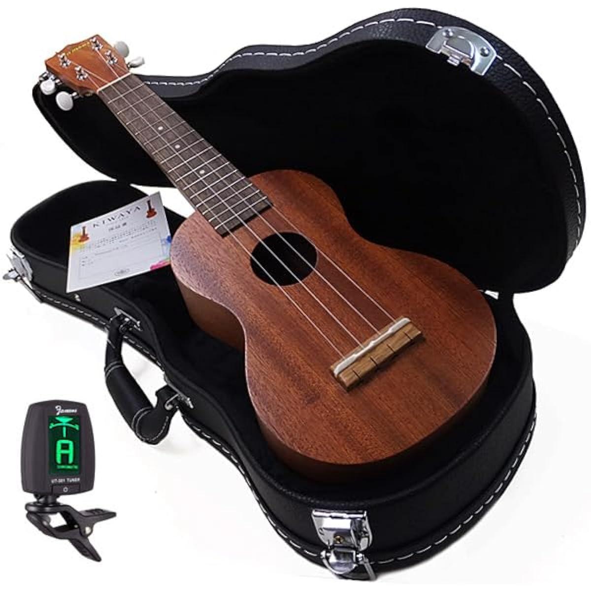 Famous FS-1G Hard Case, Famous Tuner Set, Japanese Soprano Ukulele (Made in Japan) (u)