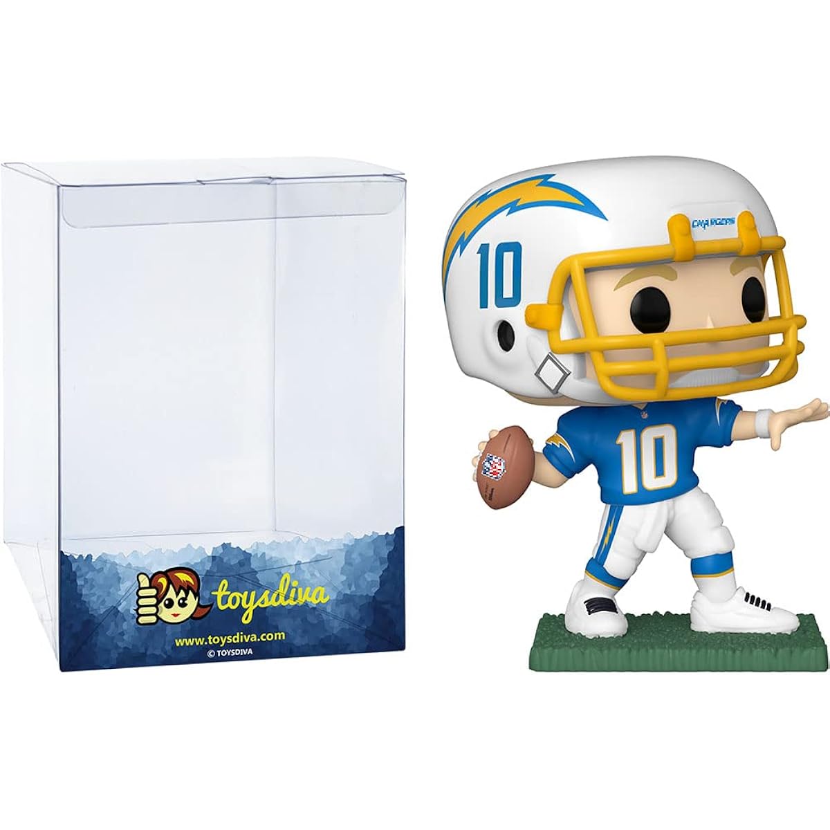 Justin Herbert: Pop! Football Vinyl Figure Bundle with 1 Compatible "ToysDiva" Graphic Protector (162 - 57407 - B)