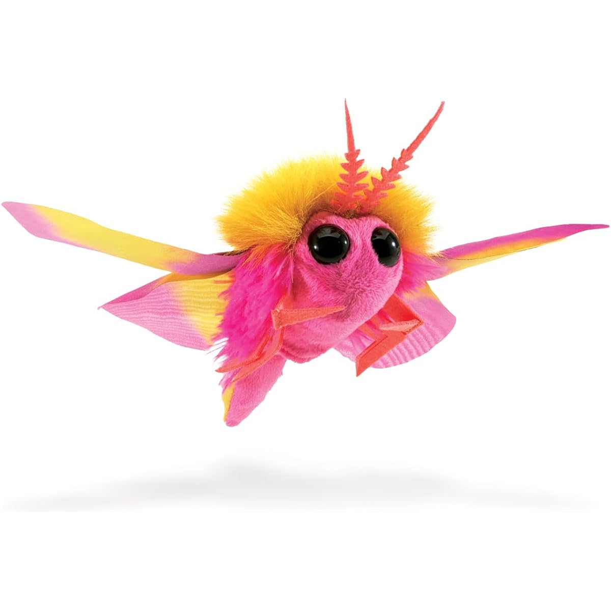 Folkmanis Mini Rosy Maple Moss Finger Puppet, 8007, Pink, Yellow, Cream