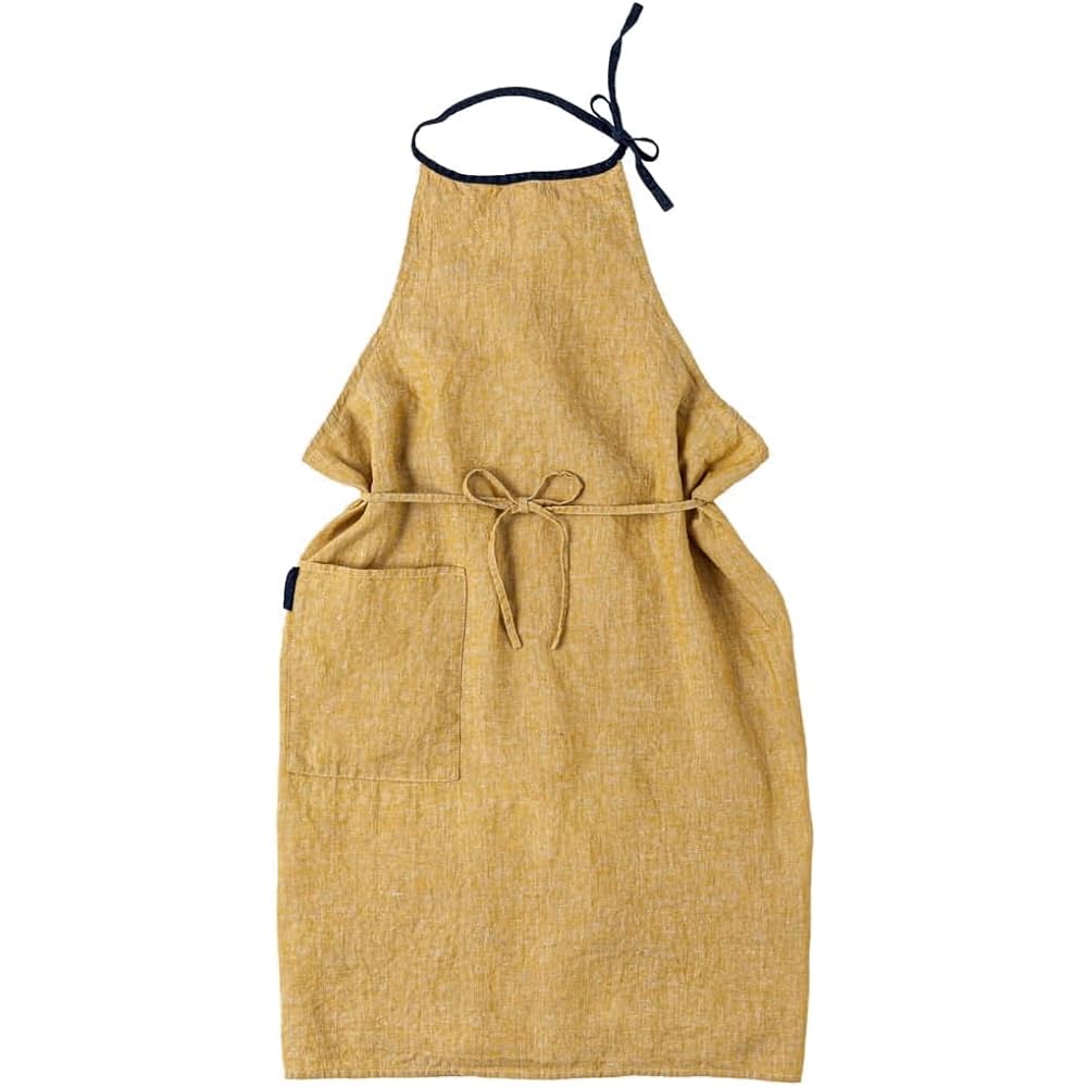 [Lino e Lina] [Lino Elina Apron Full Apron Linen Mila Women's Men's Kitchen Plain Linen Simple Long Length Stylish