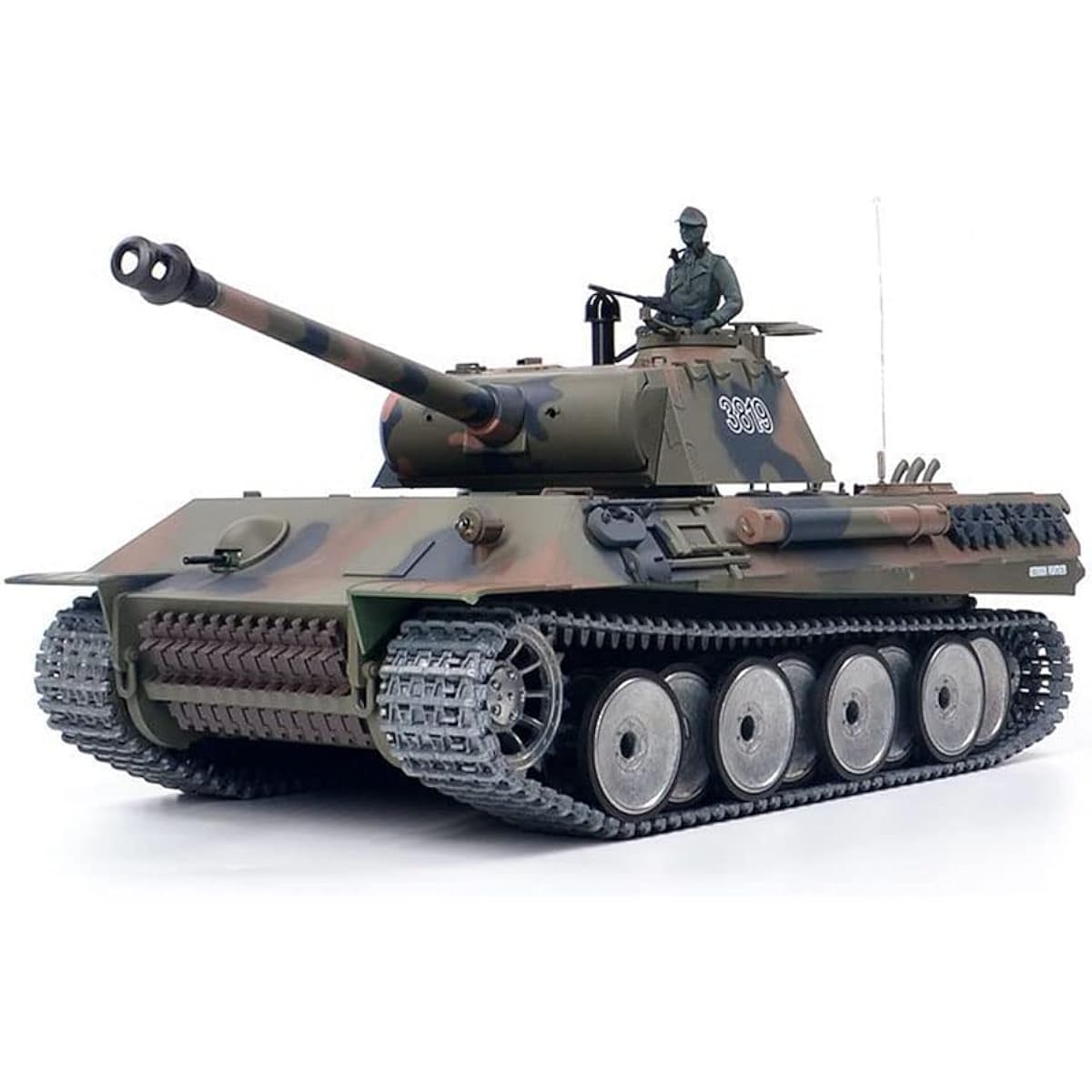 Tank Radio Control German Panther Medium Tank Latest 7.0 ver 2.4Ghz Remote Control 1/16 Scale Model, Equipped with Simulated Sound and Smoke, Infrared and BB Bullet Shooting Battle Finished Painting (Professional Edition)