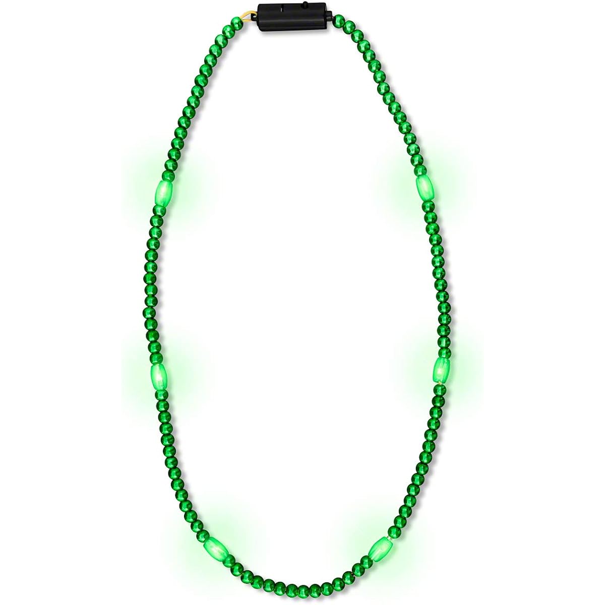 Green Light Up LED Mardi Gras Bead Necklace