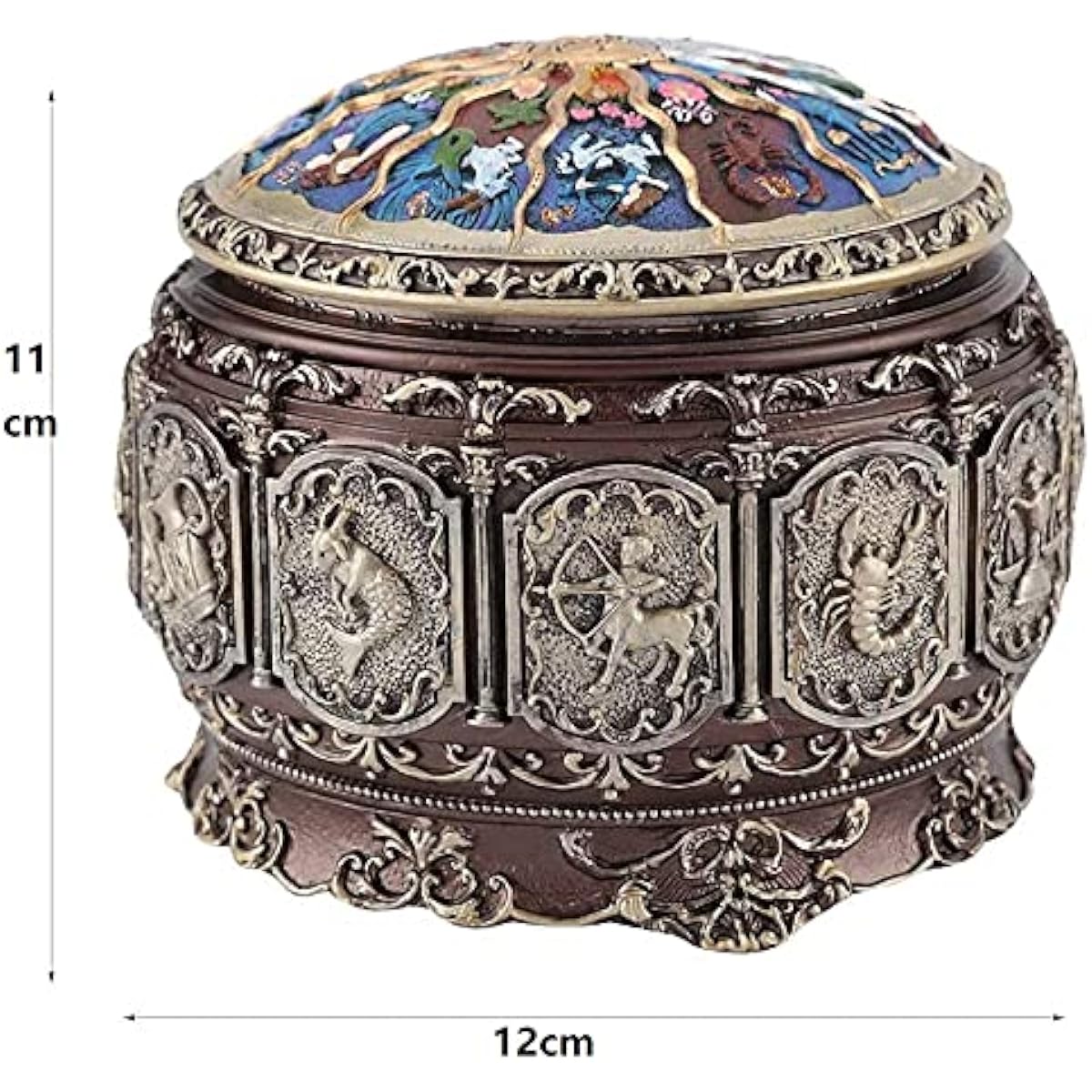 Bethany Home Music Box 12 Zodiac Signs Vintage Music Box Music Box LED Light Mechanical Music Box Antique Gift Castle in the Sky Interior Healing Goods Christmas Gift Women's Goods Birthday Gift Wedding Anniversary Gift Box Package (Gemini)