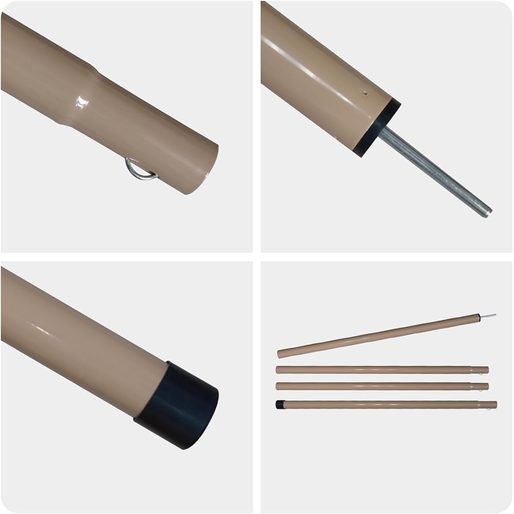Tenplay Diameter 25mm MAX Approx. 240cm Tent Pole, Canopy Pole, 4 Connected, Adjustable, Telescopic, Set of 2, Tarp, Auxiliary Pole, Adjustable Pole, Easy to Assemble, Camping, Compact Storage, Convenient to Carry, Storage Bag Included