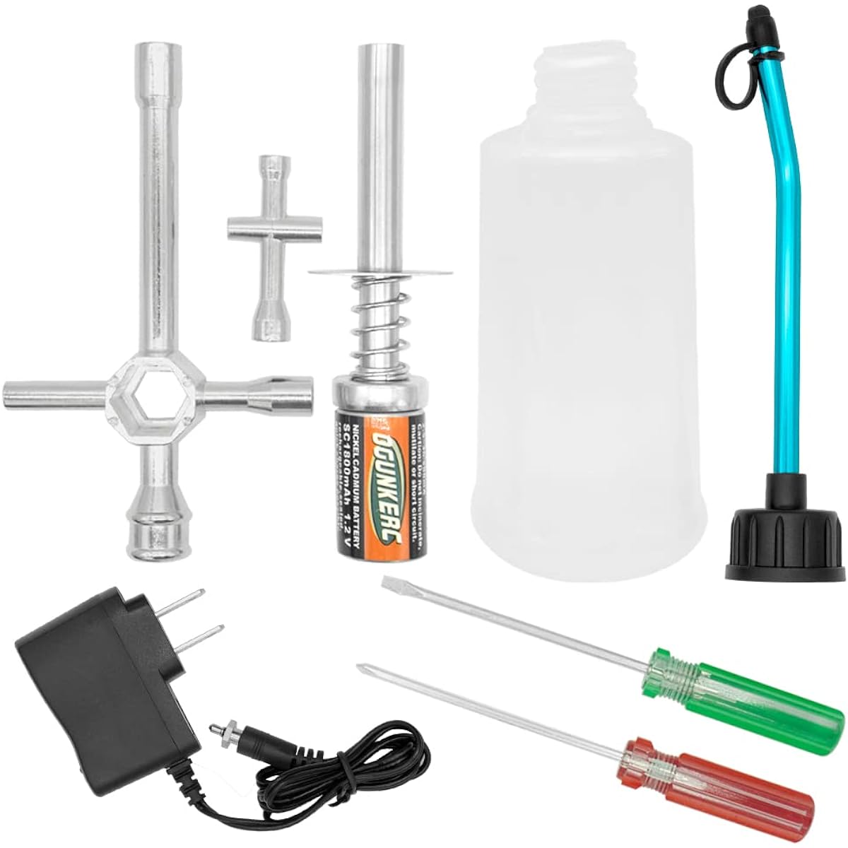 OGRC Nitro Starter Glow Plug Igniter Charger Tool Fuel Bottle Combo for Traxxas Redcat HSP Nitro Powered 1/8 1/10 RC Car