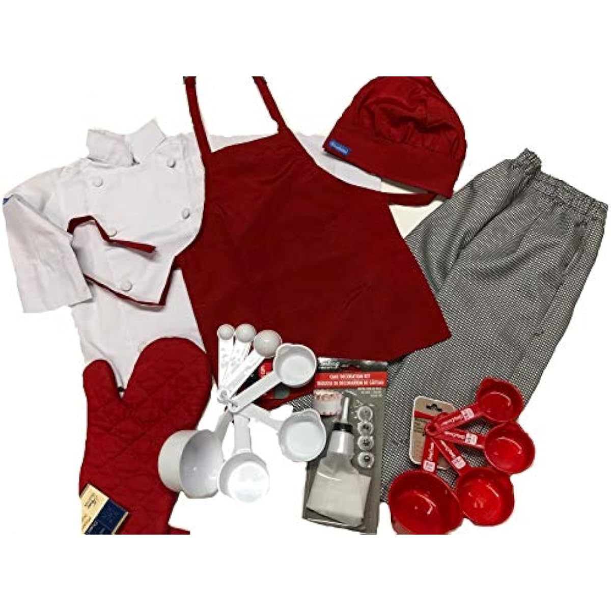 CHEFSKIN Children's Set Chef Jacket Hat Apron Pants Tools