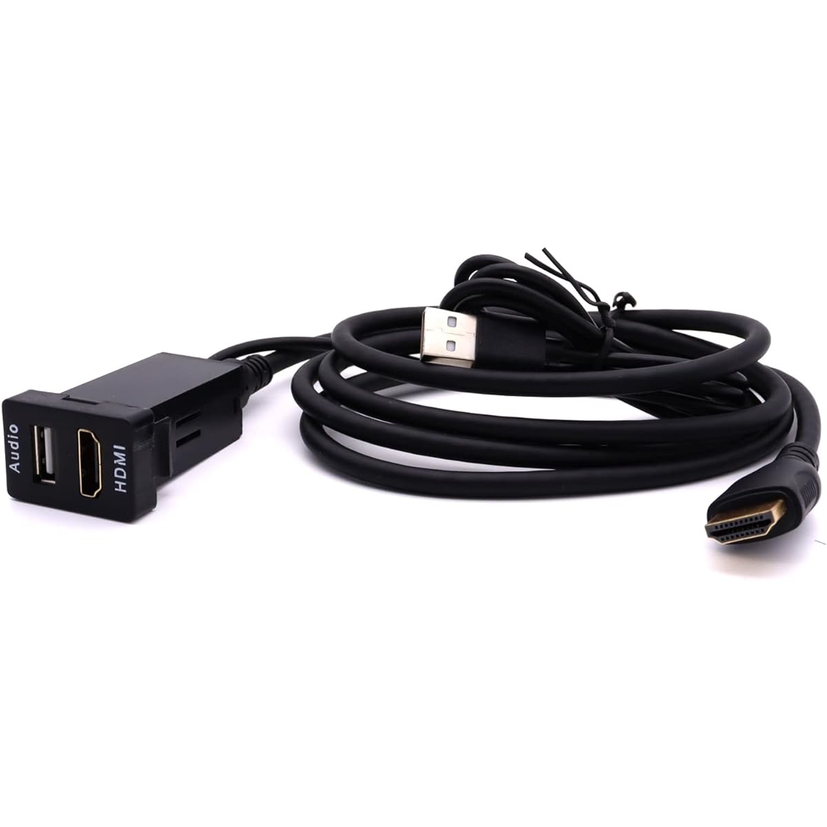 USB Audio Port Car Charger with HDMI Socket Port Compatible with Toyota/iPhone/Samsung/Mobile Phone/Laptop (34 x 22mm)