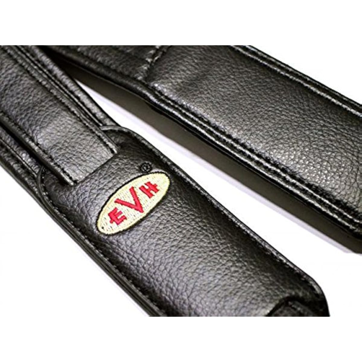 EVH Guitar Strap Black Leather Standard/Holder&Heaton Set