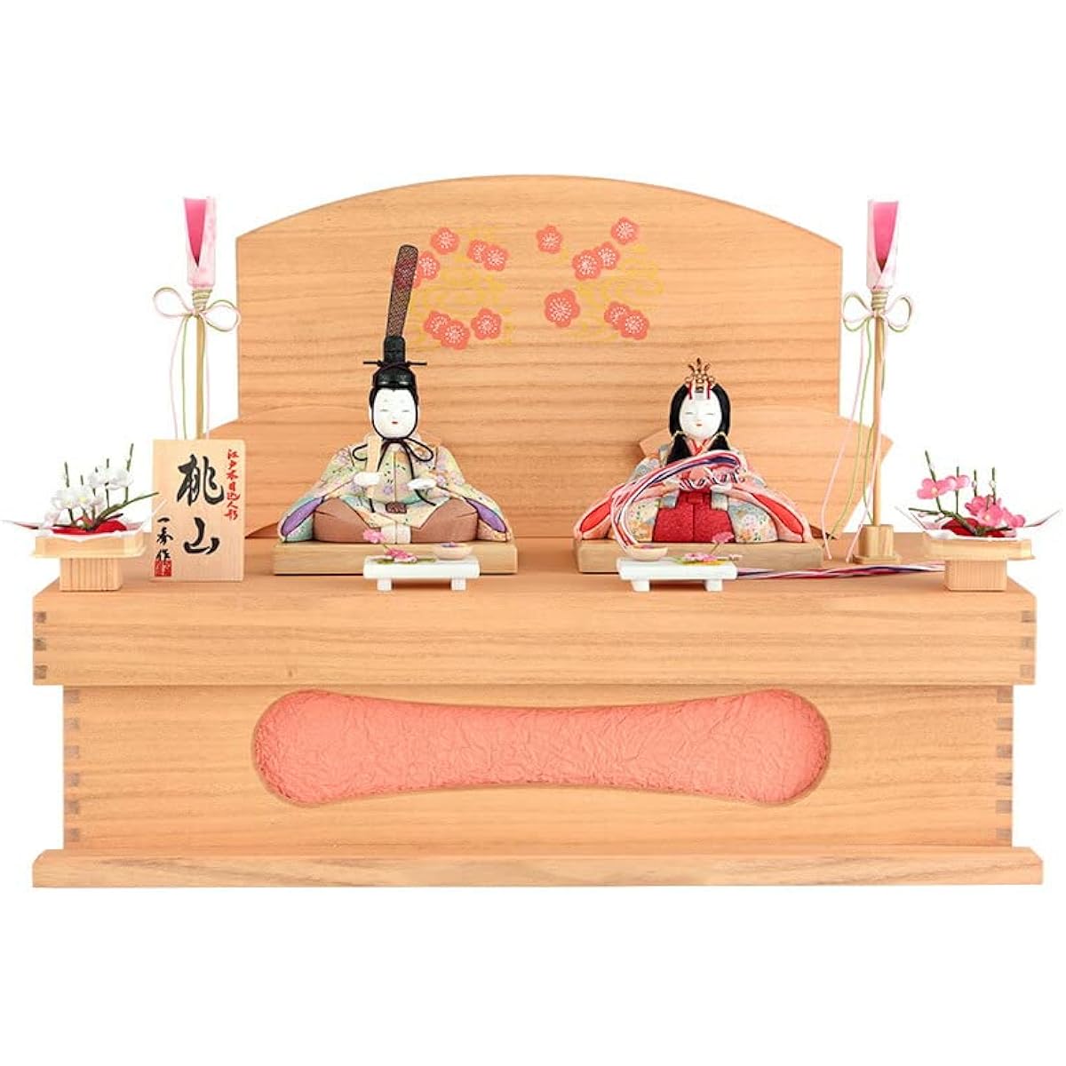 Hina Dolls, Ichihide, Hina Dolls, Wooden Doll Decorations, Compact Storage Decorations, Prince and Princess Decorations, Made by Ichihide Kimura, Momoyama Hina, No. 1, Paulownia Storage, h063-ih-012-5
