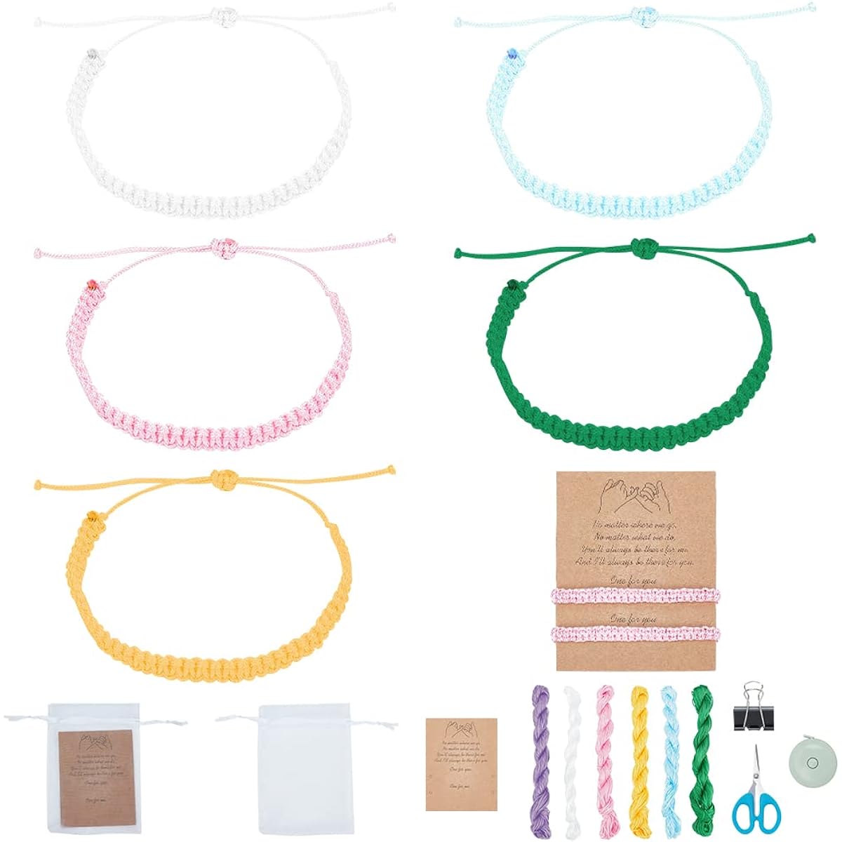 WEBEEDY 12 Sets Friendship Bracelets for Kids DIY Friendship Bracelet Maker Kit Colorful Knot Embroidery Floss Bracelets String and Reward Activity Birthday Gift for Teen Girls