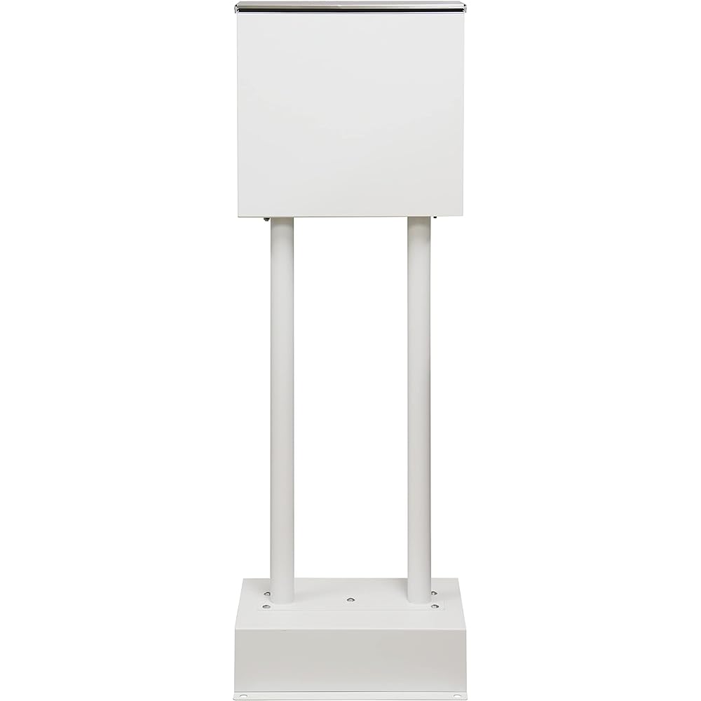 MOJYU Stand Post Rosa White SDM-008 Post Mail Box Stylish Mailbox Delivery Box Scandinavian Style with Lock Freestanding Stand High Type Entrance Home Use