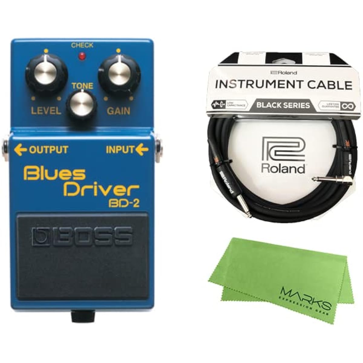 BOSS Compact Effector Blues Driver BD-2 + Roland Cable + Cross Set