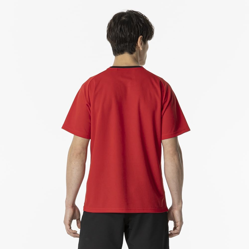[Mizuno] Tennis Badminton Practice Shirt, Short Sleeve, Sweat Absorbent, Quick Drying, Dynamotion Fit, Unisex, 62JAB012