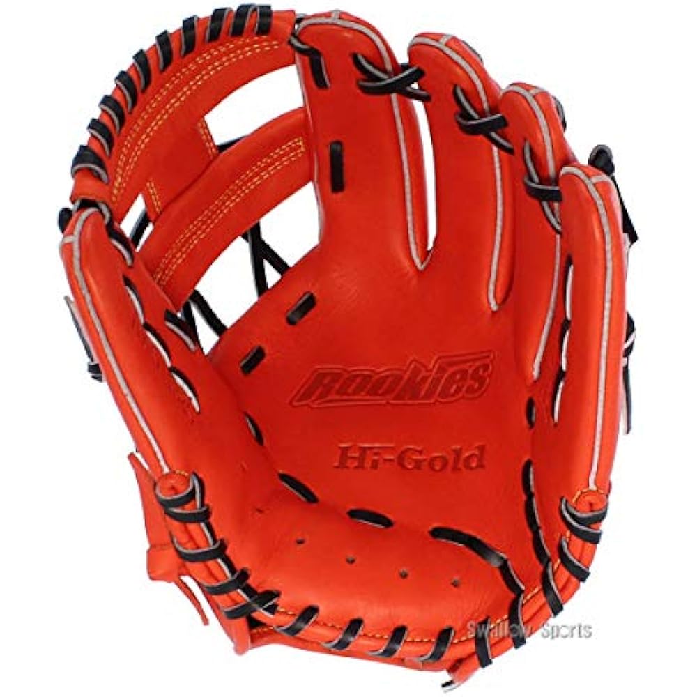 Hi-GOLD Compatible with J ball, boys' softball glove Rookies series M-L size RKG-1820 F Orange x Black LH (for right-handed pitcher)