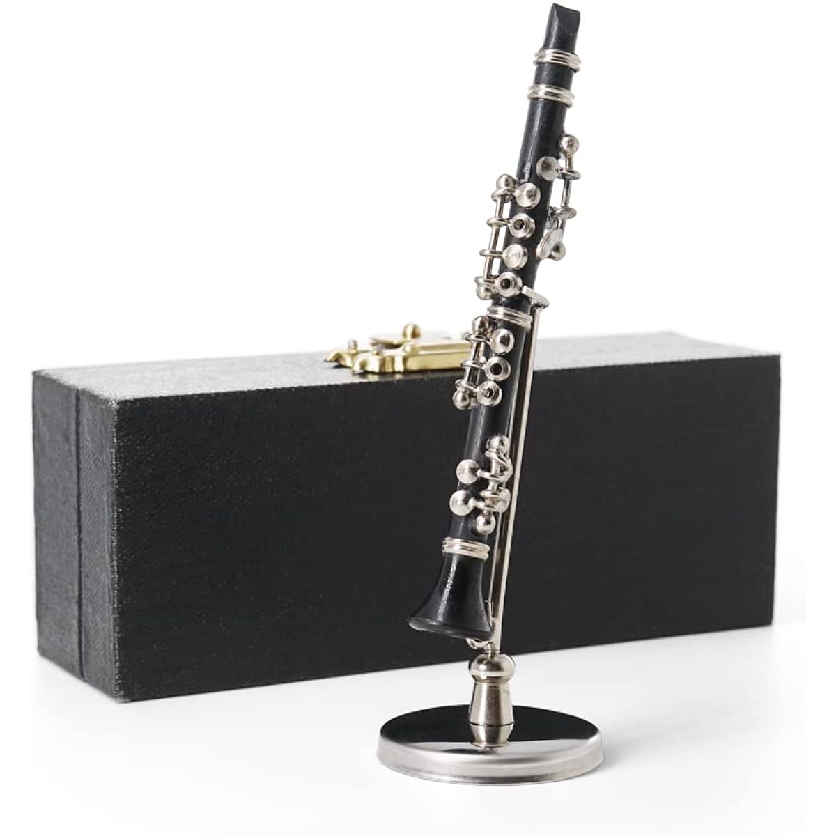Odoria 1:12 Black Clarinet with Stand And Case Musical Instrument Miniaure Dollhouse Accessories