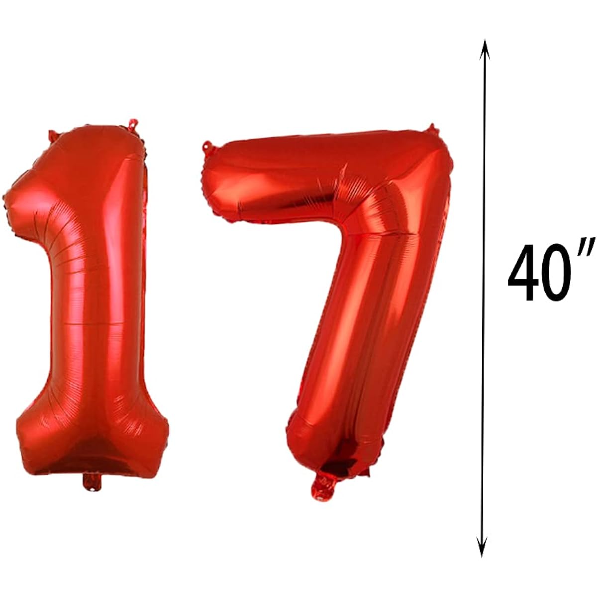 17th Birthday Balloons 17th Birthday Decorations Red 17 Balloons 17th Birthday Party Supplies Number 17 Foil Mylar Balloon Latex Balloon Gift for Girls Boys Women Men