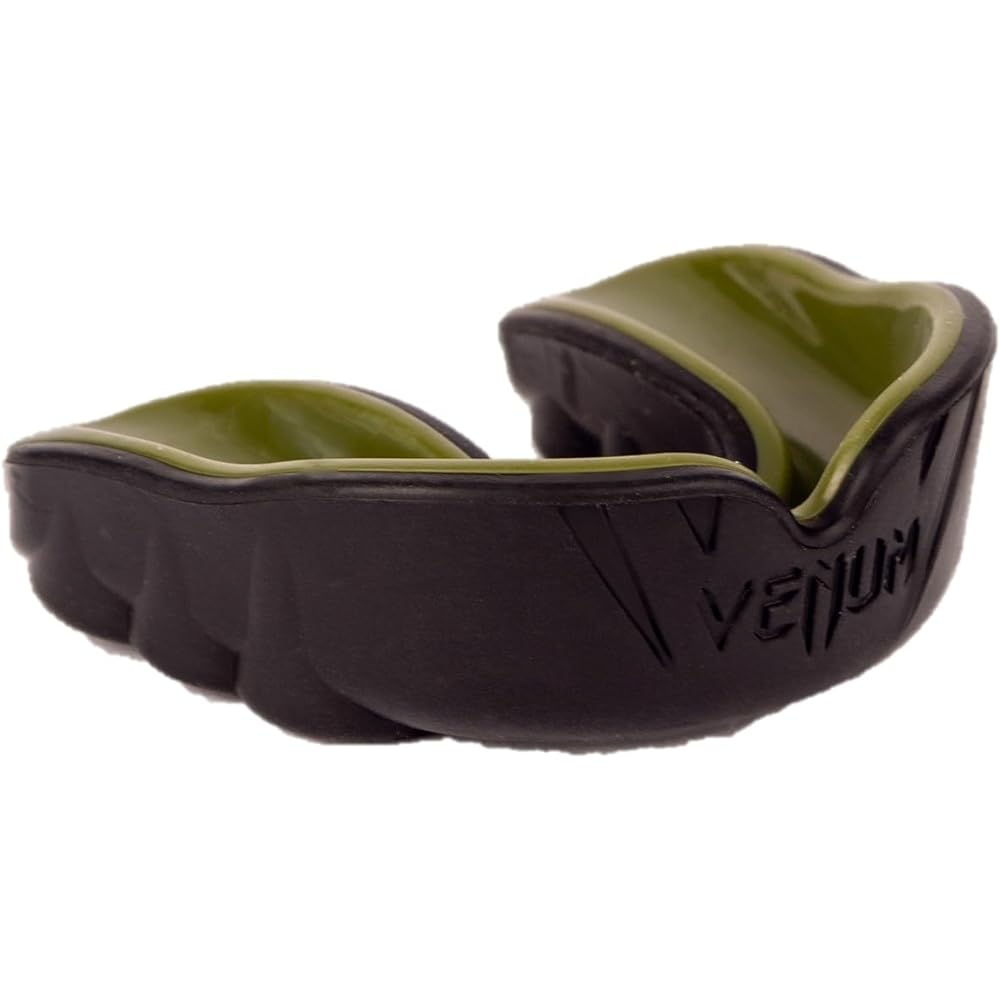 VENUM Mouth Guard Challenger/VENUM Mixed Martial Arts Boxing Rugby Sports Adult Case Included (Black/Khaki, Adult(Free))