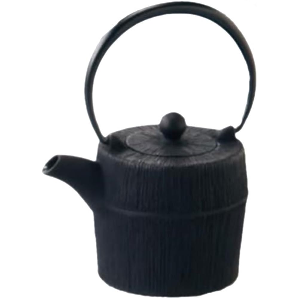 World Create Aika Iron Kettle Japanese Tableware Nambu Ironware with Tea Strainer Asahi Black 10070