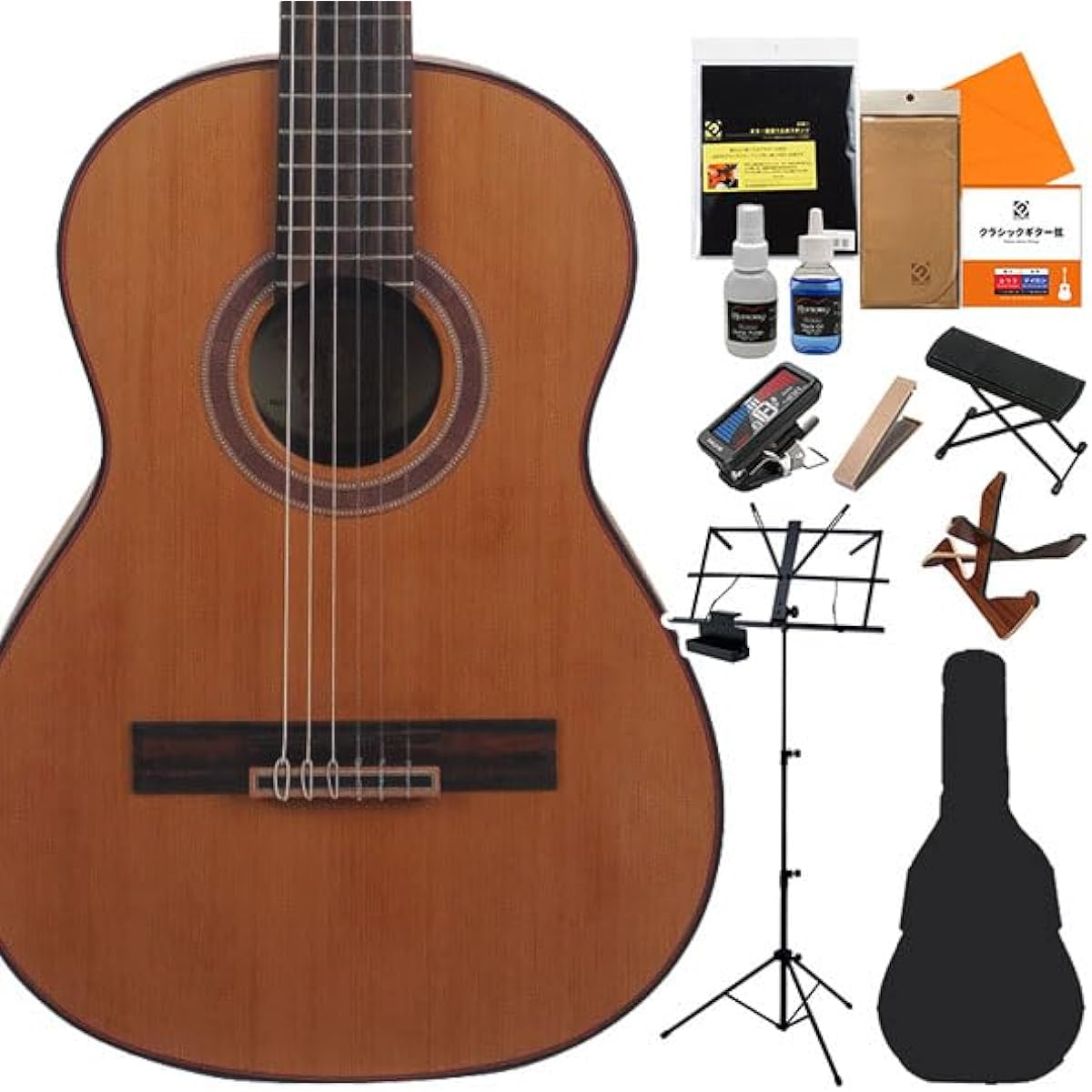 Valencia VC713 Classical Guitar Beginner 14-piece Set 3/4 Size 580mm Scale Cedar Veneer/Mahogany Valencia