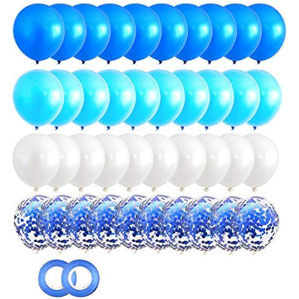 40pcs Blue Gradient Balloons 12inch Confetti Balloons & Latex Balloons for Wedding Baby Shower Birthday Carnival Party Decorations