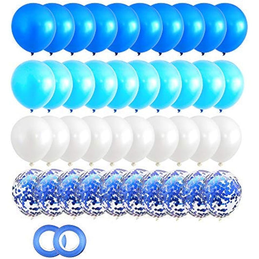 40pcs Blue Gradient Balloons 12inch Confetti Balloons & Latex Balloons for Wedding Baby Shower Birthday Carnival Party Decorations