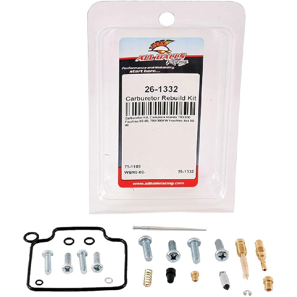 All Balls 26-1332 Carburetor Repair Kit (26-1332 Honda TRX300 Fourtrax 2x4/4x4 1988-1990)