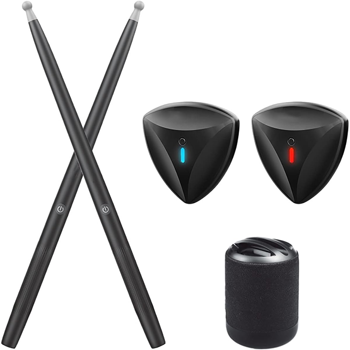 Air Electronic Drum, Virtual Reality Drum Strike Module with Two Foot Sensors, Somatosensory Support MIDI, Portable Practice Virtual Drumstick, for Home, Office, Garden, Toy Gift